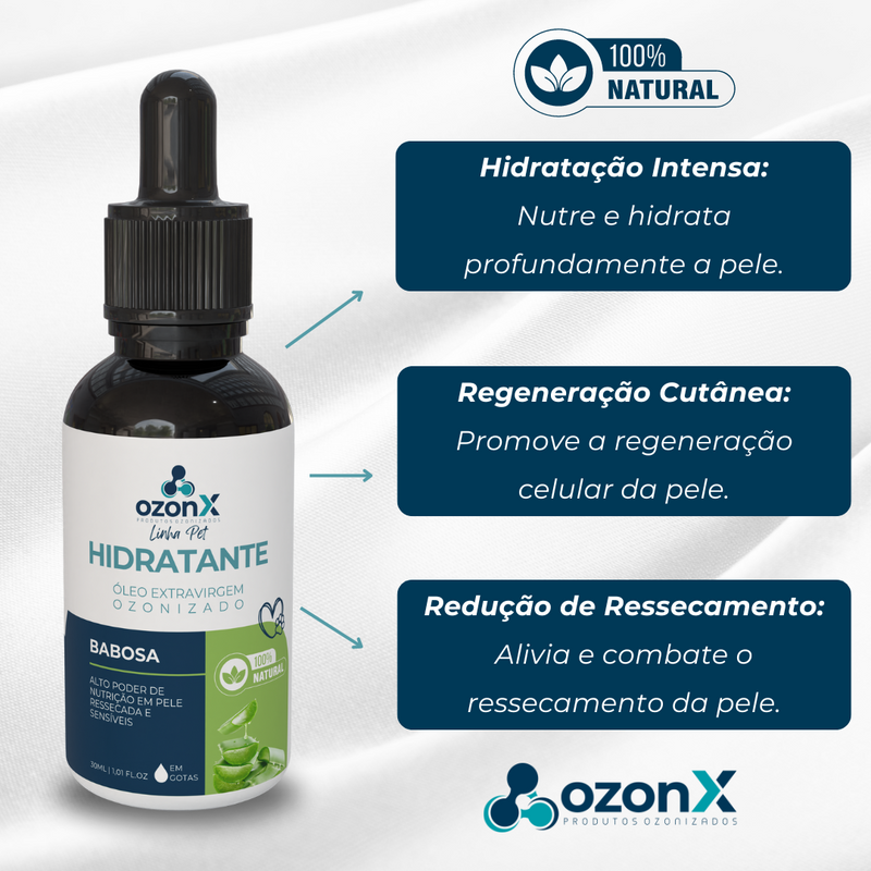 PET Hidratante: Restaura e Nutre / Óleo De Babosa Ozonizado Animal 30ml - 100% Natural