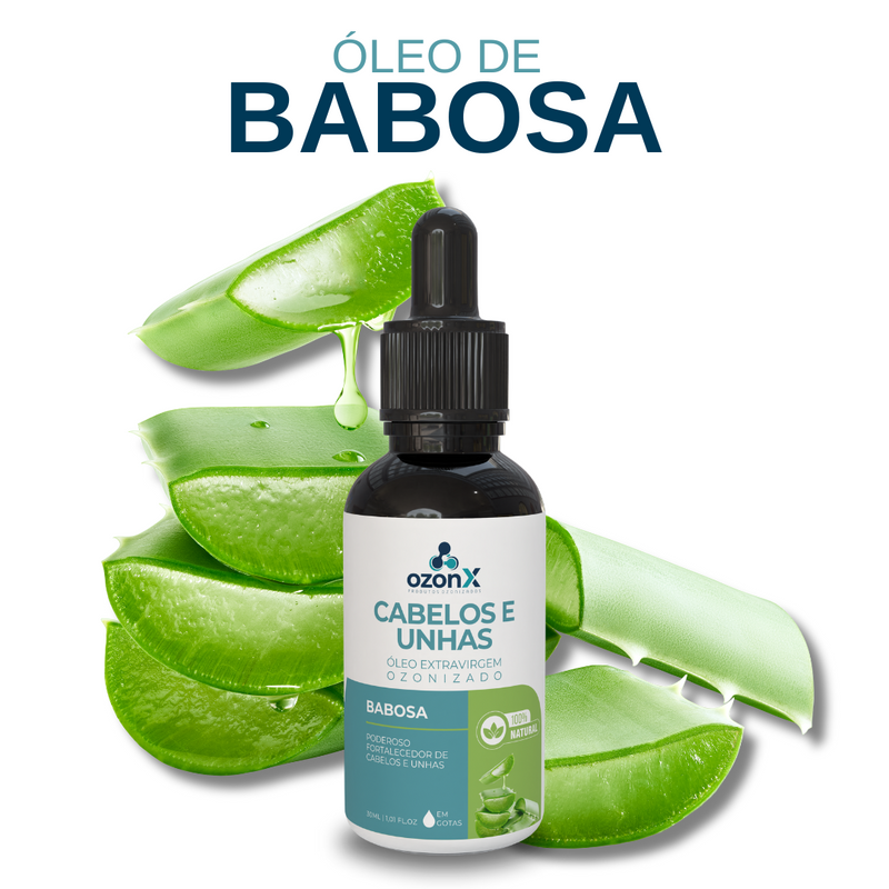 Cabelos e Unhas: Óleo De Babosa Ozonizado - 30ml - 100% Natural