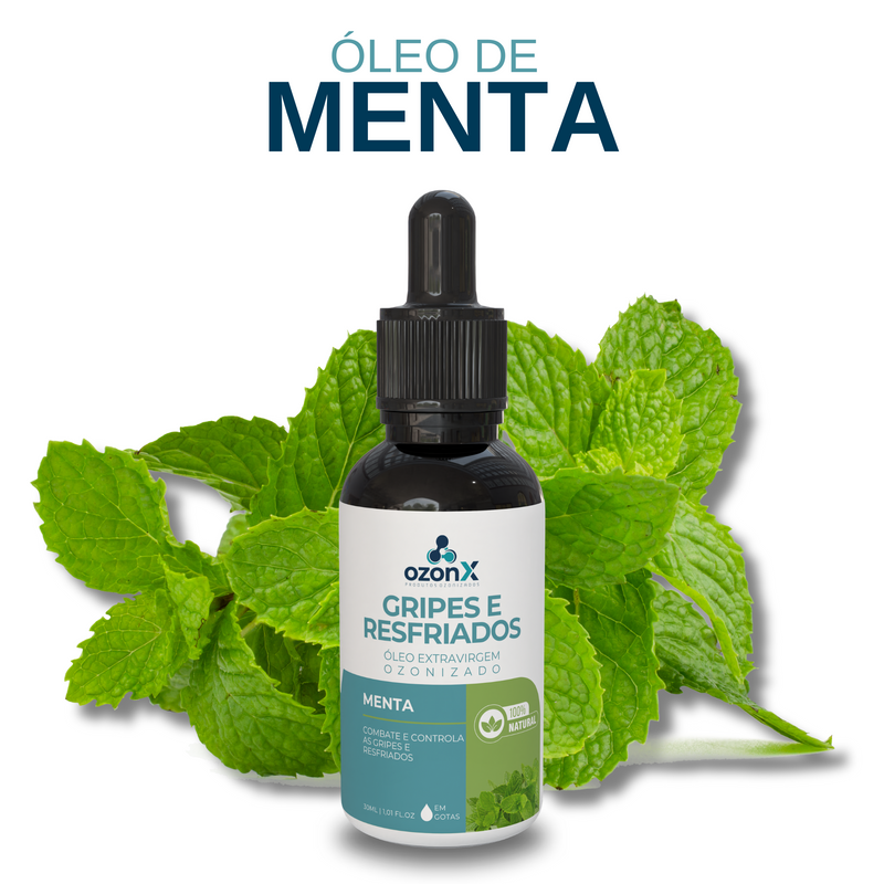 Gripe e Resfriado: Óleo de Menta Ozonizado - 30ml - 100% Natural