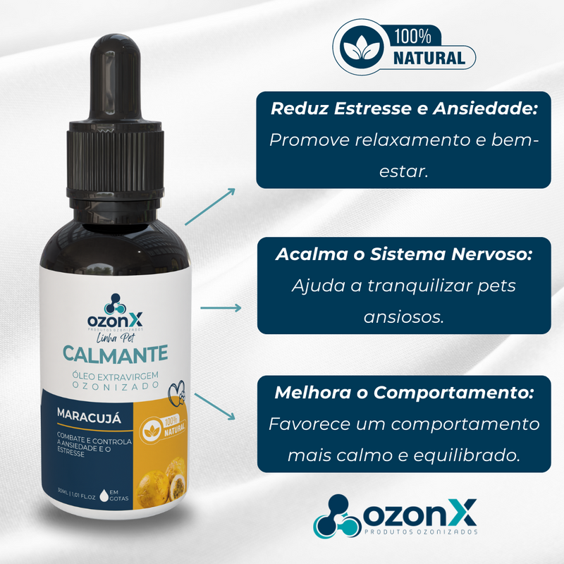 PET Calmante: Óleo De Maracujá Ozonizado Animal - 30ml - 100% Natural