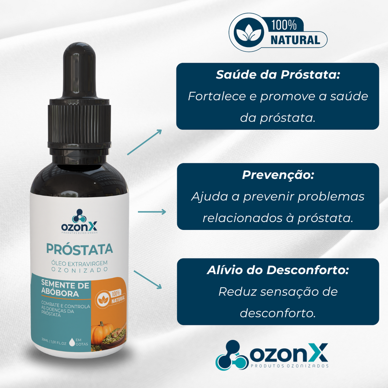 Próstata: Óleo De Semente De Abóbora Ozonizado - 30ml - 100% Natural