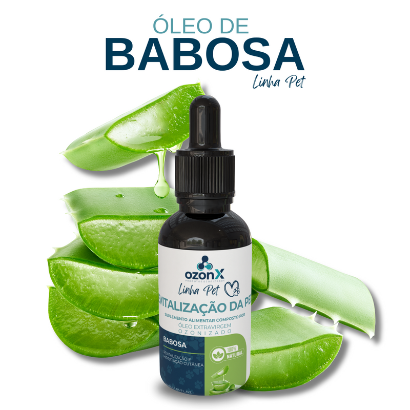 PET Óleo de Babosa Ozonizado para Revitalização e Hidratação da Pele 30ml - 100% Natural