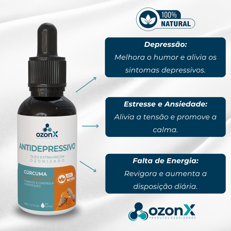 Antidepressivo: Óleo De Cúrcuma Ozonizado - 30ml - 100% Natural