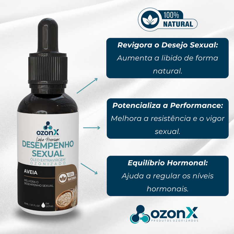 Desempenho Sexual: Óleo De Aveia Premium  Ozonizado - 30ml - 100% Natural