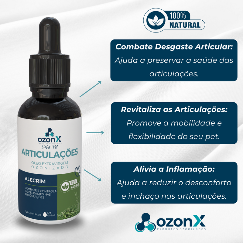 PET Articulações: Óleo De Alecrim Ozonizado Animal - 30ml - 100% Natural