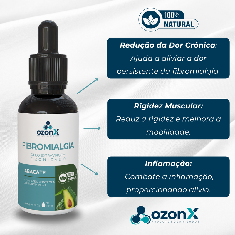 Fibromialgia: Óleo De Abacate Ozonizado - 30ml - 100% Natural