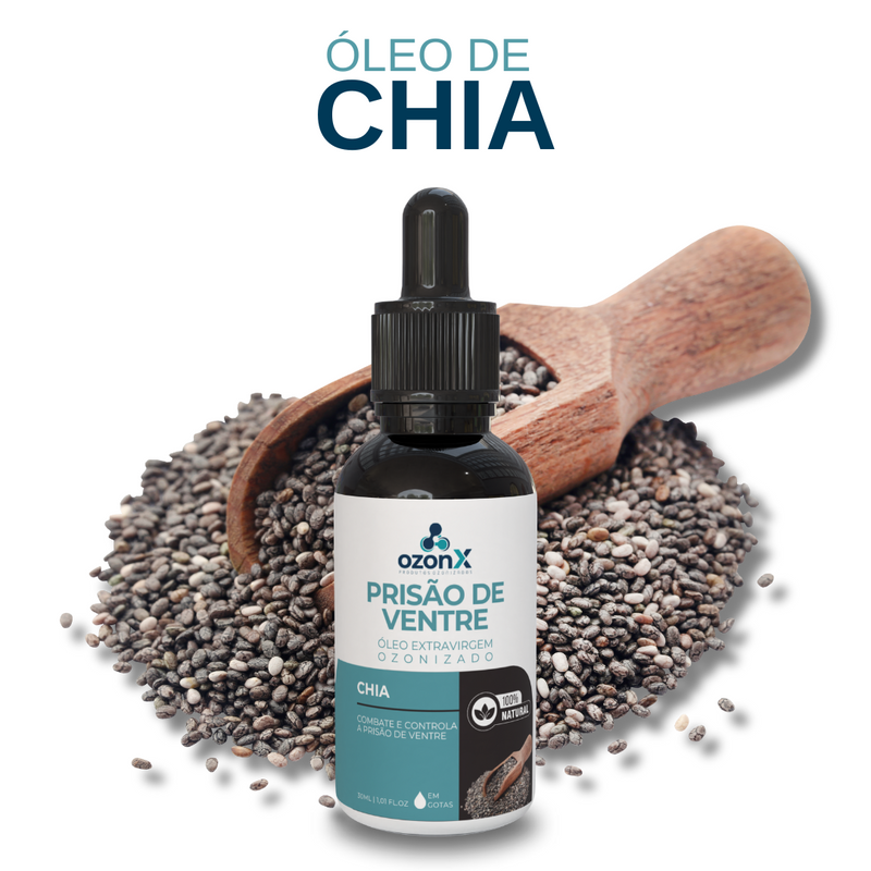 Prisão Ventre: Óleo De Chia Ozonizado - 30ml - 100% Natural