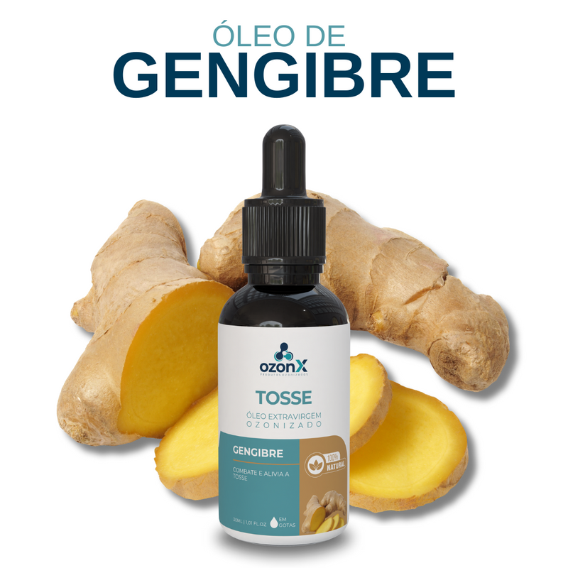 Tosse: Óleo De Gengibre Ozonizado - 30ml - 100% Natural