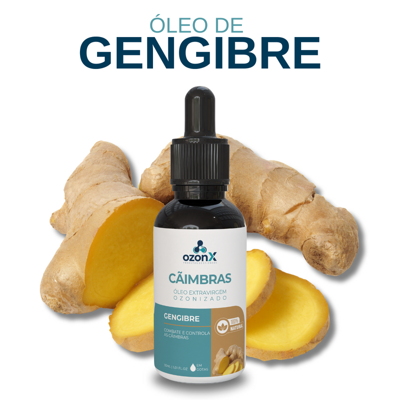 Câimbras: Óleo De Gengibre Ozonizado - 30ml - 100% Natural