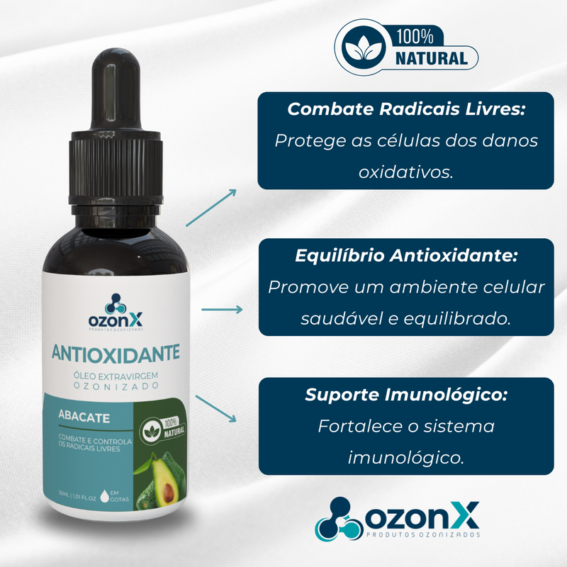 Radicais Livres & Antioxidante: Óleo De Abacate Ozonizado - 30ml - 100% Natural