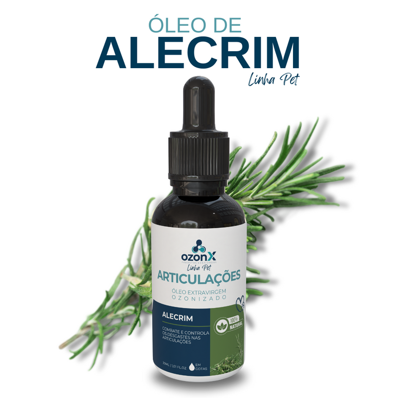 PET Articulações: Óleo De Alecrim Ozonizado Animal - 30ml - 100% Natural