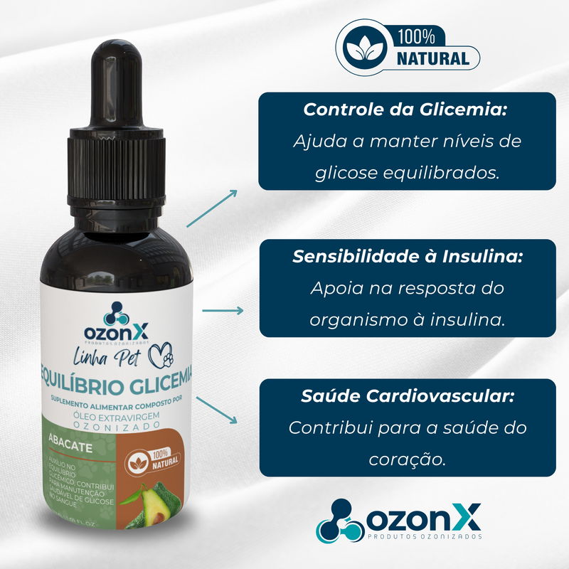 PET Óleo de Abacate Ozonizado para Equilíbrio Glicêmico - 30ml - 100% Natural