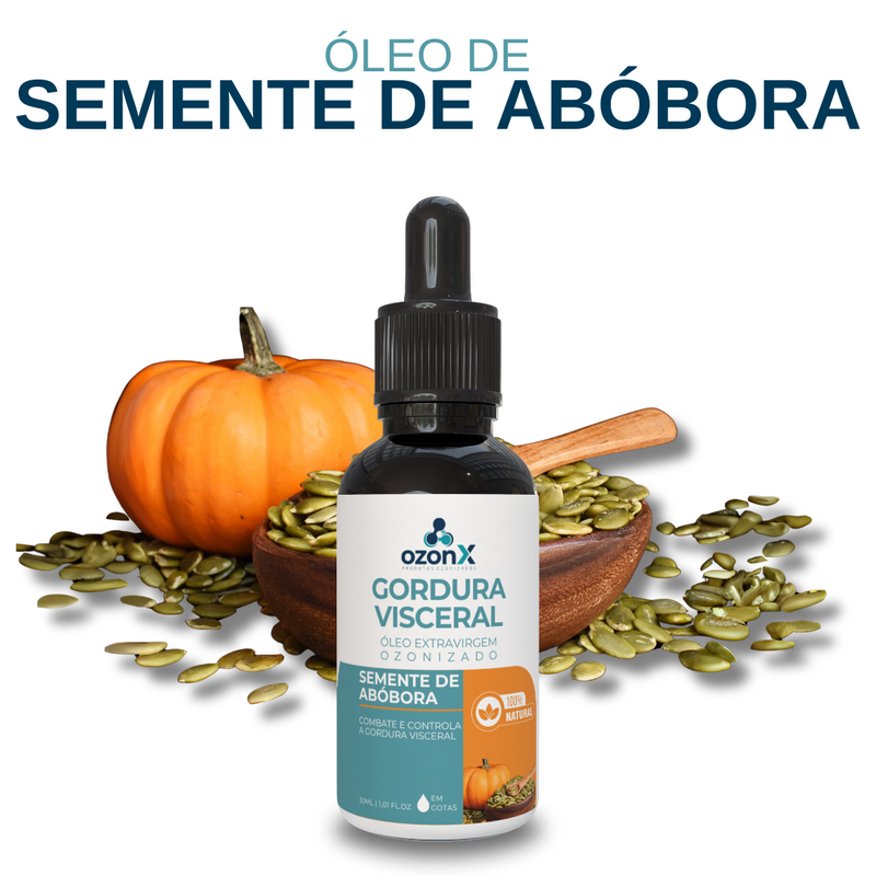 Gordura Visceral: Óleo De Semente De Abóbora Ozonizado - 30ml - 100% Natural