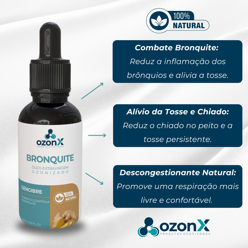 Bronquite: Óleo De Gengibre Ozonizado - 30ml - 100% Natural