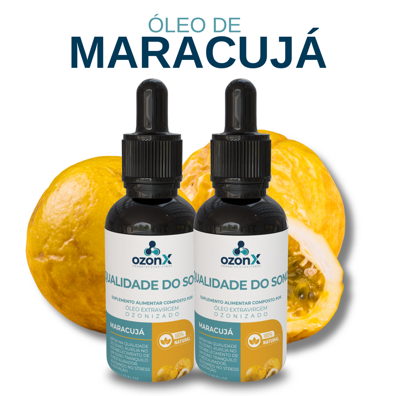 Óleo de Maracujá Ozonizado para Relaxamento e Qualidade do Sono - 30ml - 100% Natural