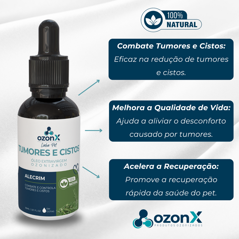 PET Tumores e Cistos: Óleo De Alecrim Ozonizado Animal - 30ml - 100% Natural