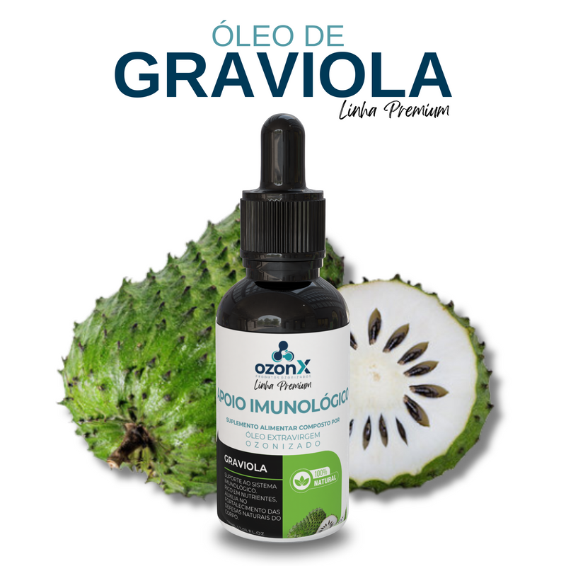 Óleo Premium de Graviola Ozonizado para Fortalecimento Imunológico - 30ml - 100% Natural (nv)