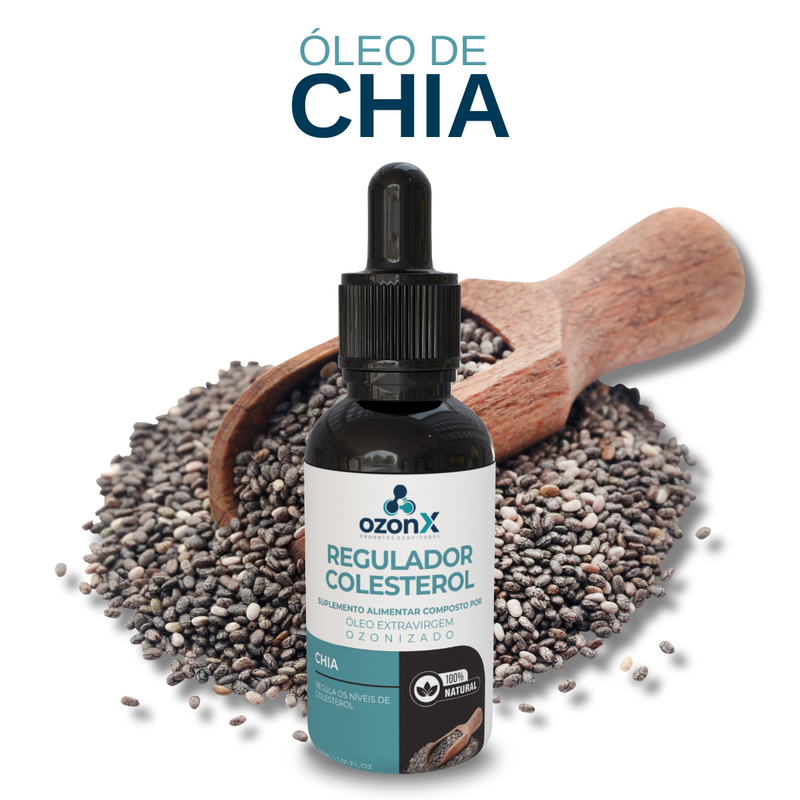 Óleo de Chia Ozonizado Regula Níveis de Colesterol - 30ml - 100% Natural