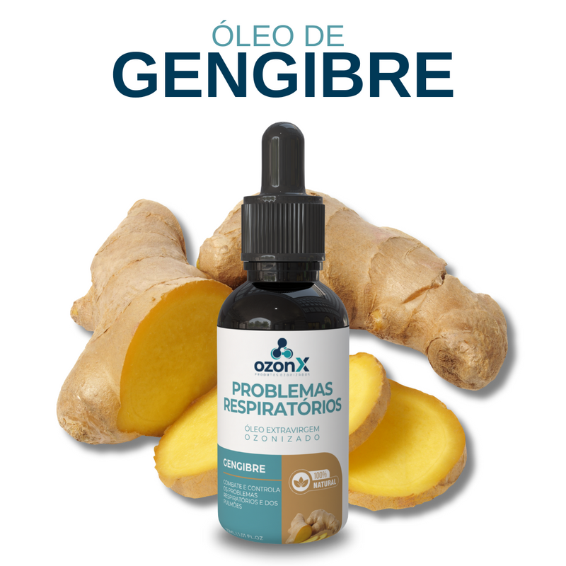Problemas Respiratórios: Óleo De Gengibre Ozonizado - 30ml - 100% Natural