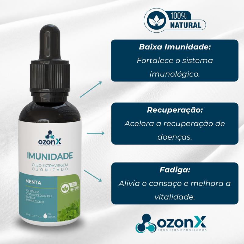 Imunidade: Óleo de Menta Ozonizado - 30ml - 100% Natural