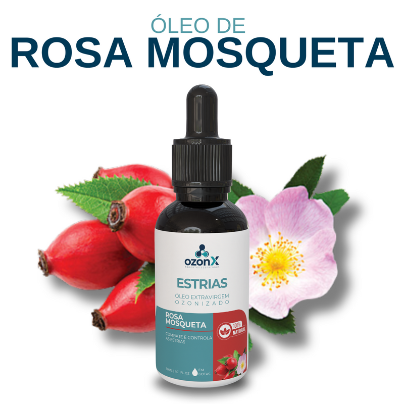 Estrias: Óleo De Rosa Mosqueta Ozonizado - 30ml - 100% Natural