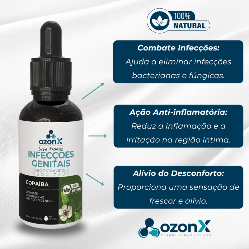 Genitais: Óleo Premium De Copaíba Ozonizado - 30ml - 100% Natural