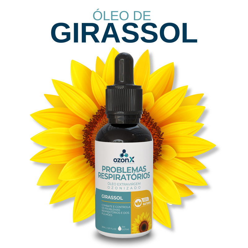 Respiração: Óleo De Girassol Ozonizado - 30ml - 100% Natural