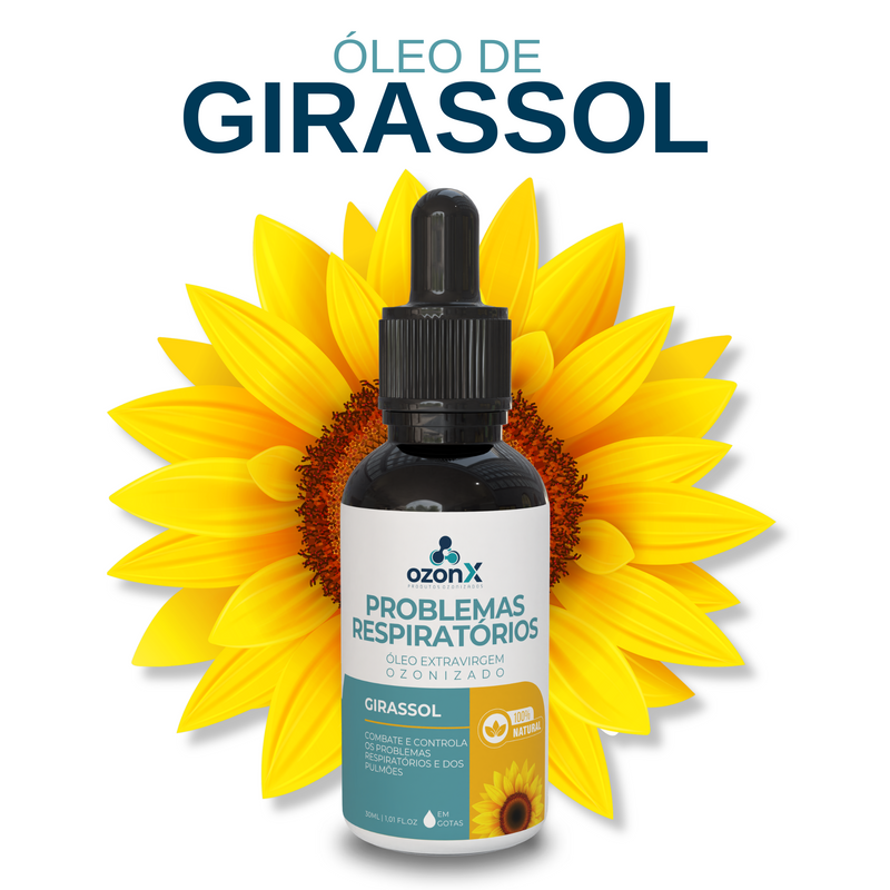 Problemas Respiratórios: Óleo De Girassol Ozonizado - 30ml - 100% Natural