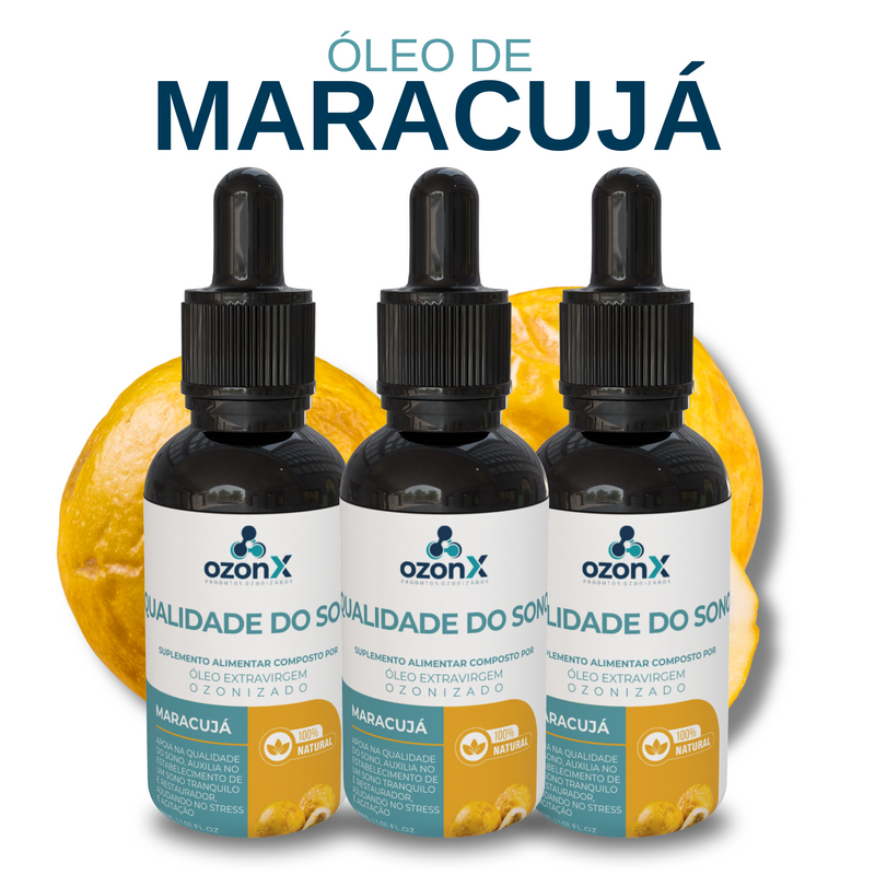 Óleo de Maracujá Ozonizado para Relaxamento e Qualidade do Sono - 30ml - 100% Natural