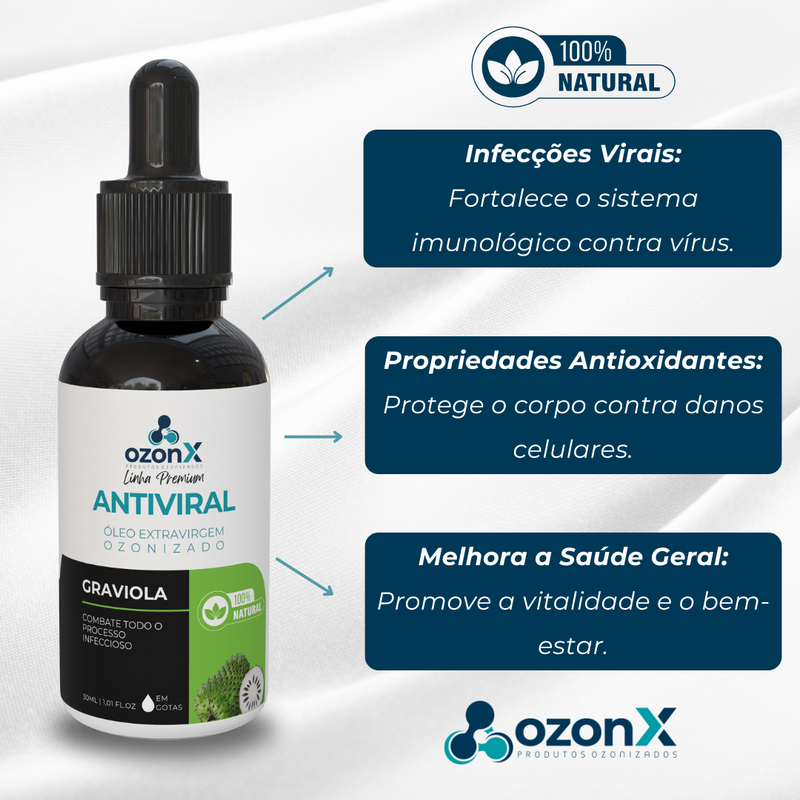 Antiviral: Óleo Premium De Graviola Ozonizado - 30ml - 100% Natural