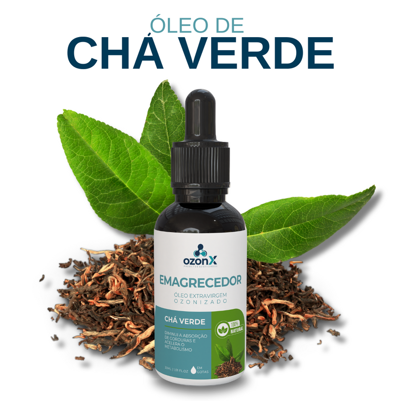 Emagrecedor: Óleo de Chá Verde Ozonizado - 30ml - 100% natural