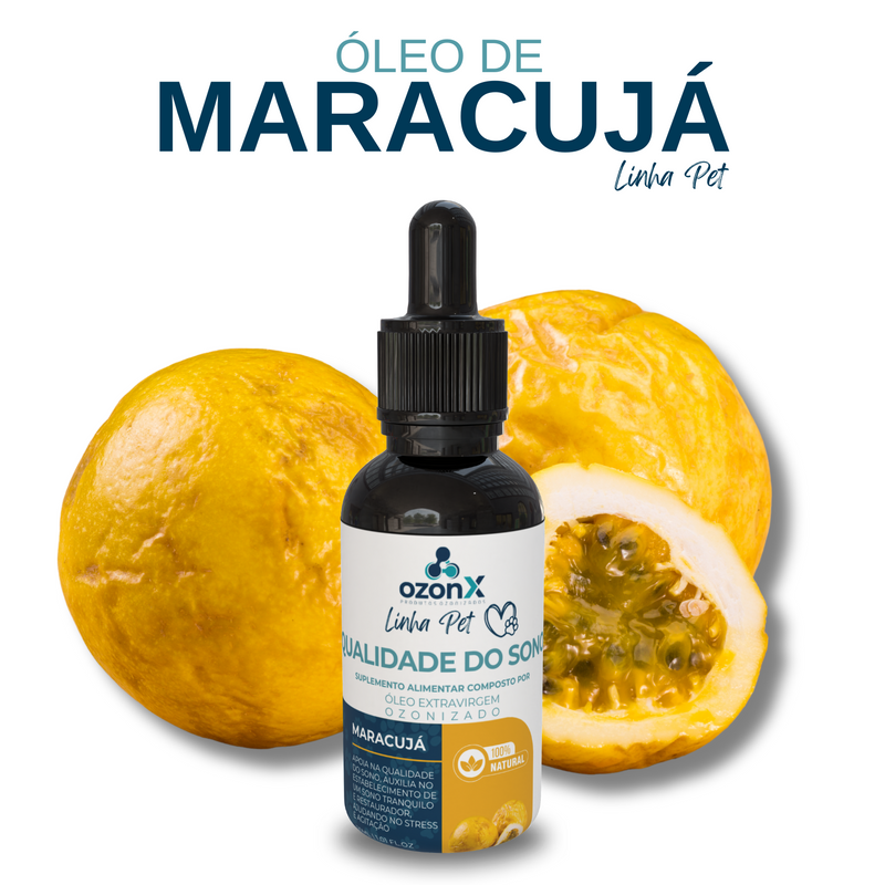 PET Óleo de Maracujá Ozonizado para Relaxamento e Qualidade do Sono - 30ml - 100% Natural