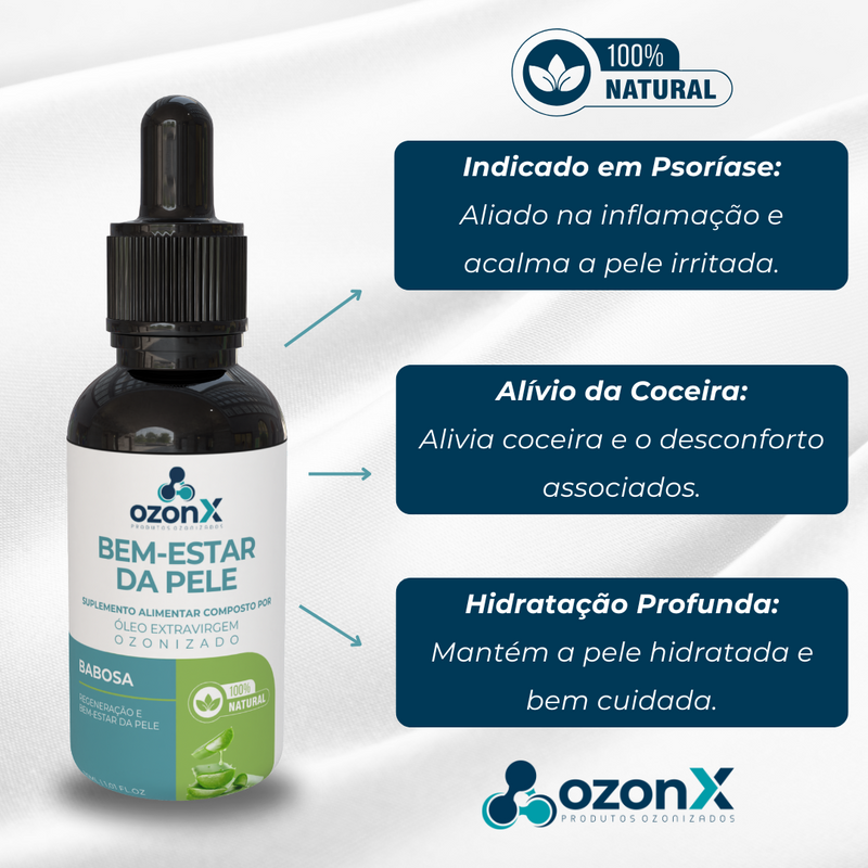 Óleo de Babosa Ozonizado para Bem-Estar da Pele - 30ml - 100% Natural