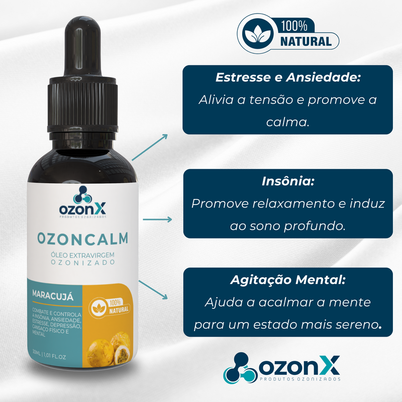 Ozoncalm: Óleo de Maracujá Ozonizado - 30ml - 100% Natural