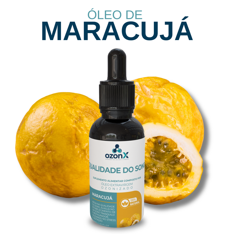 Óleo de Maracujá Ozonizado para Relaxamento e Qualidade do Sono - 30ml - 100% Natural