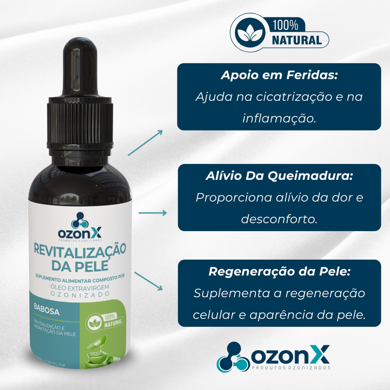 Óleo de Babosa Ozonizado para Revitalização e Hidratação da Pele - 30ml - 100% Natural