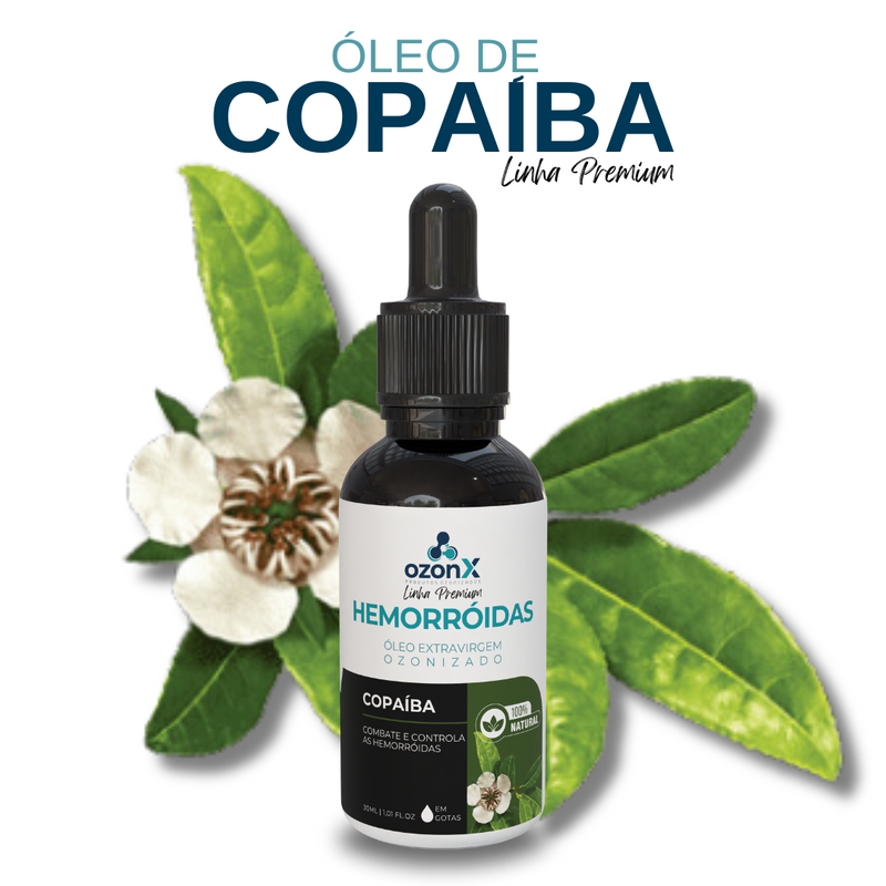 Hemorroidas e Fissuras: Óleo Premium De Copaíba Ozonizado - 30ml - 100% Natural