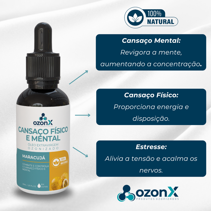 Cansaço Mental e Físico: Óleo De Maracujá Ozonizado - 30ml - 100% Natural