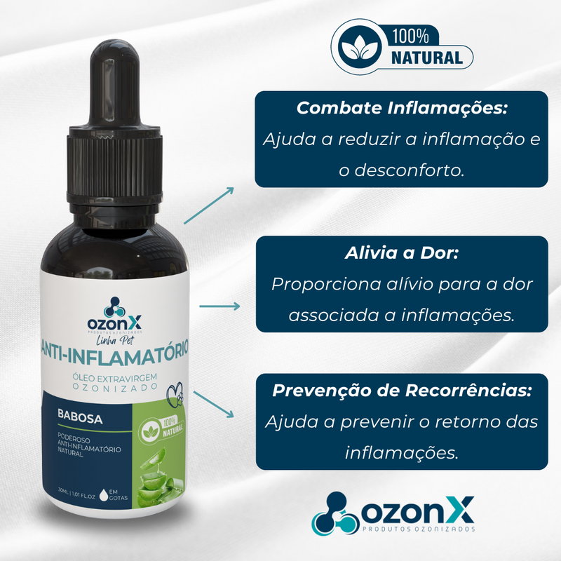 PET Anti-inflamatório: Óleo De Babosa Ozonizado Animal 30ml - 100% Natural