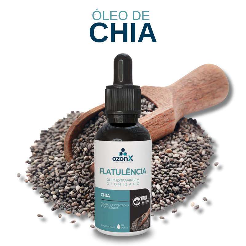 Flatulências: Óleo De Chia Ozonizado - 30ml - 100% Natural