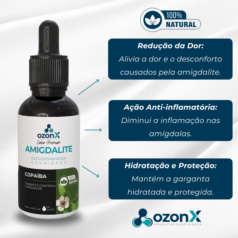 Amigdalite: Óleo Premium De Copaíba Ozonizado - 30ml - 100% Natural